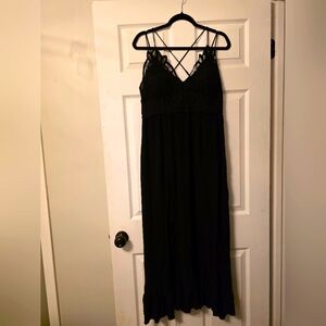 Elegant Black Lace Maxi Dress